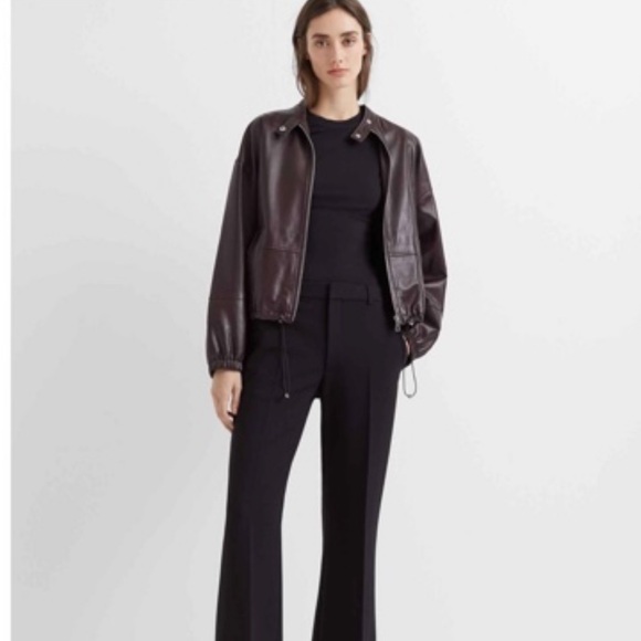 Club Monaco Blouson Sleeve Leather Jacket - Picture 3 of 11